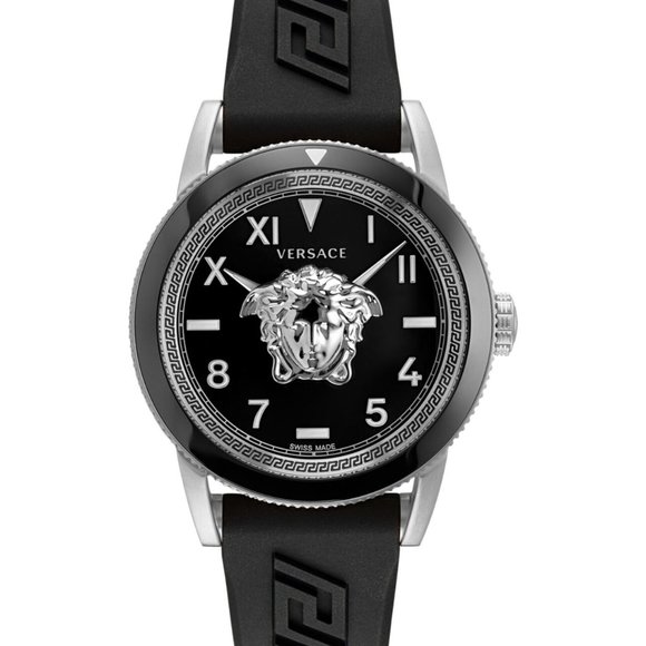 Versace Black Silver Men's Watch! New!